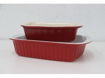 Two Good Cook Stoneware Baking/roasting Pans - 2.5Qt Baker And 7.8'X5.8' Loaf