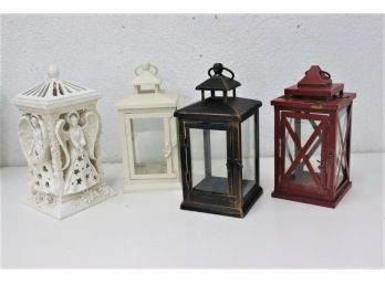 Cottagecore Group Of Four Varied Candle Lanterns