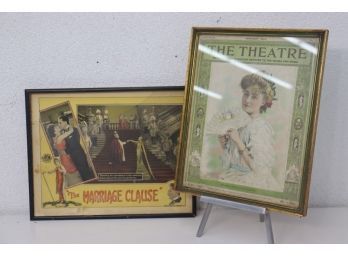 Two Color Repro Prints: The Theatre Magazine February  1902 And The Marriage Clause Movie Poster