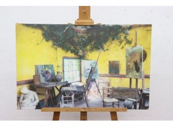 Print On Canvas Of Working Artist's Atelier - Significant Surface Damage