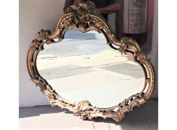 Grand Scale Turner Decorative Wall Mirror - Resin/Injected Foam Faux Gilt Carved Wood