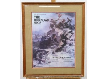 Framed Vintage 1978 Film Poster 'The Unknown War' Narrated By Burt Lancaster