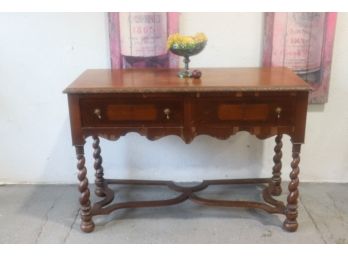 Louis XIII Style Veneer Parquetry Desk Writing Table