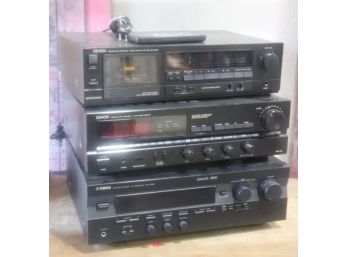 Yamaha RX-V396 Natural Sound AV Receiver, Denon Precision Stereo Receiver With Denon Cassette Deck