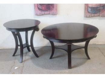 Two Living Room Tables From Bombay Company - Sabre Leg Low Coffee Table And Smaller, Taller Side Table