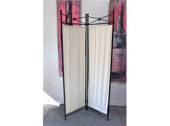 Two Panel Rod And Fabric Standing Articulated Screen