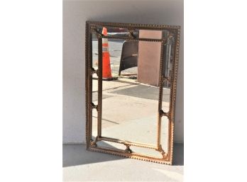 Large French Style Multi Panel Mirror With Heraldic Fleur-de-lis Repeat