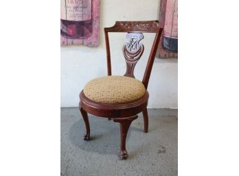 Empire Revival Style Round Seat Vanity Chair