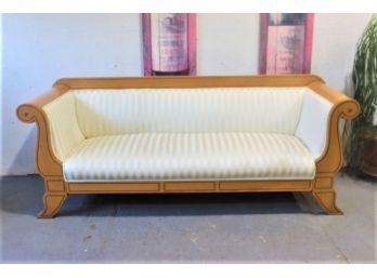 Biedermeier Style Sofa In Classic Tone-On-Tone Stripes