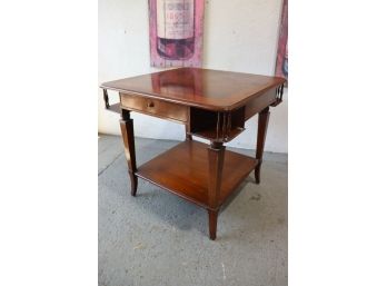 Fine Mahogany Square Occasional/Side Table With Drawer