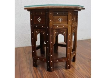 4  Of 4 Octagonal Hoshiarpur Style Folding Occasional Table