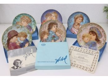 Six Years Of Limited Edition Edna Hibel Mother's Day  Plates By Edwin Knowles - '84, 85 And '87, '88, '89, '90