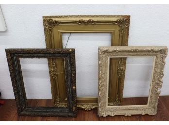 Trio Of Highly Stylized Faux Wood/Composite Ornate Frames