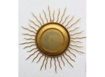 Neoclassical Gilt Iron Sunburst Wall Or Ceiling Flush Mount - Perfectly Willing To Become A Clock