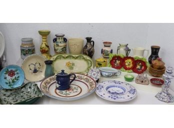 Large Collection  Of Colorful, Pretty, And Whimsical Pottery Items