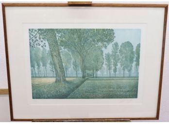 Limited Edition Lithograph, Landscape, Numered And Pencil Signed On Matte Below Impression