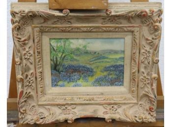 Small Impressionist-style Landscape On Canvas, Ornate Frame