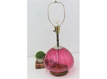 MCM Glass Hubbard Gourd Table Lamp With Matching Final