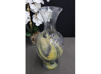 MCM Vintage Venetian Style Vetro Opalina Organic Swirl Vase