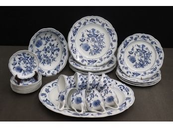 Generous Group Lot Of Blue Danube Blue & White Plates, Platters, Cups & Saucers