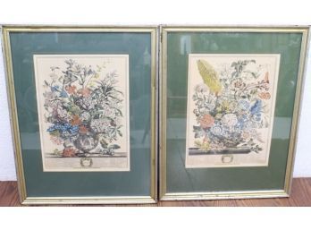 July & August Reproduction Prints From Twelve Months Of Flowers, Circa 1730, Henry Fletcher After Casteels