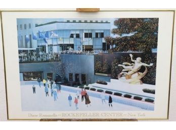 Diane Romanello Framed Art Reproduction Print Of The Rink At Rockefeller Center, 1987