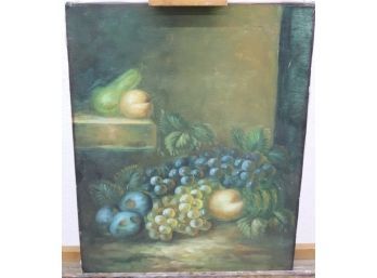 Fruit Still Life On Gallery Wrapped Canvas, Signed