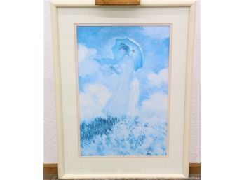 Framed Reproduction Print Of Monet's Woman With A Parasol, Turned To The Left