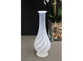 MCM  Retortoli Filigree Milky White And Clear Genie Vase