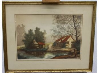 Well-executed Signed And Framed Landscape Print