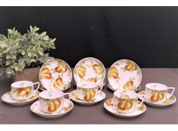 Vintage Rosenthal Bavaria Orchard Pears China Cups & Saucers (11 Saucers And 5 Cups)