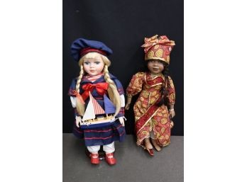 Pair Of Girl Boss Dolls: Ayana And Mandi From 2004 Porcelain Collectors Doll