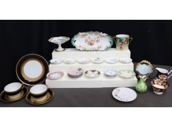 Beautiful And Colorful Mixed Lot Of Hand Painted Porcelain And Bone China