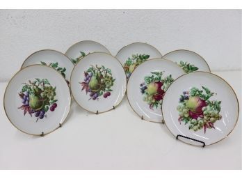 8 Fruit Plates. Stamped On Back. Made In Israel