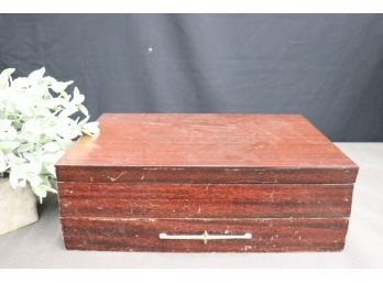 Vintage Silverware Storage Box, Poinsetta By Home Decorations