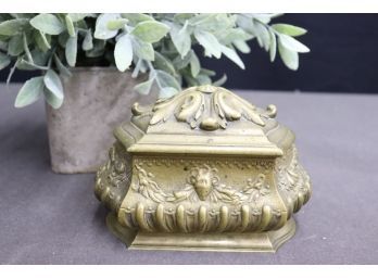 Victorian Heavy  Brass Jewelry Casket