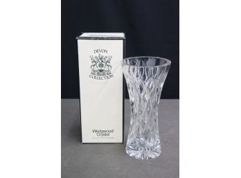 Wedgwood Devon Collection Crystal Vase, Hand-made 24 Lead Crystal, Original Box