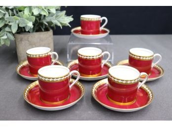 Grosvenor English Bone China For Tiffany & Co. NY : Set Of 6 Demitasse & Saucers