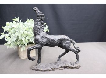 Black Metal Hand Hammered Spirited Horse Sculpture