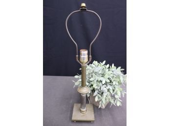 Vintage Brass Fluted And Smooth Classical Column Table Lamp