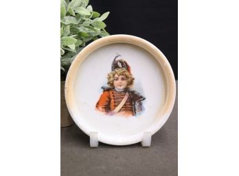 Vintage Ceramic Collared Dish With Portrait Of Young Royal Lass