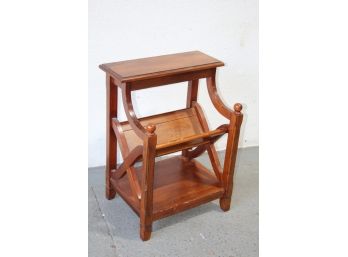 Mahogany Book Cradle Lamp Table With Swaged X End Supports