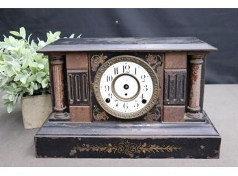 Antique FK/Florence Kroeber Mantel Clock (missing Hands And Other Parts Finish/Condition Is Rough)