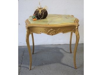 Magnificent Louis XV Syle Marble Top Gilt Decorated Side Table