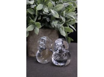 Pair Of Small Crystal Baby Birds