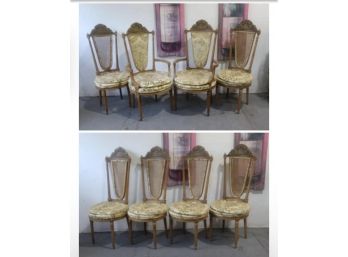 Elegant Set Of Eight Dining Chairs - Two Arm Chairs And Six Matching Side Chairs