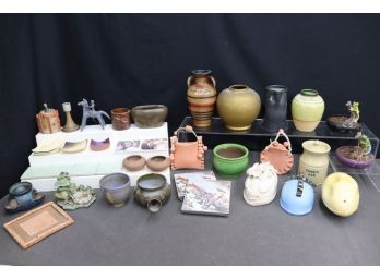 Great Big Varied Mixed Lot Of Decorative Ceramic Items - Bowls, Figurines, Tiles, Jars, Novelties, Etc.