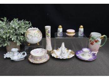 Dignified Group Lot Of Porcelain Tabletop & Accent Items - Limoges, Germany, Austria Et Al.