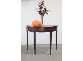 Demi-Lune Console Table With Overleaf Convertible To Full Round Table