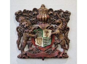 Painted Fiberglass Reproduction Of 19th Century Royal Coat Of Arms Of The United Kingdom